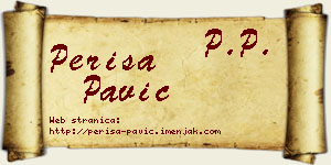 Periša Pavić vizit kartica
